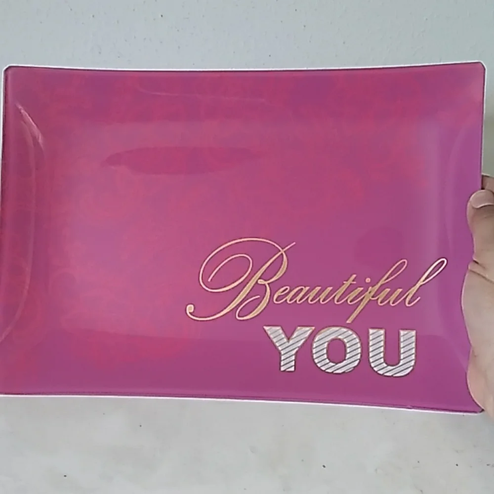 beautiful you glass office or home decorative plate accessory